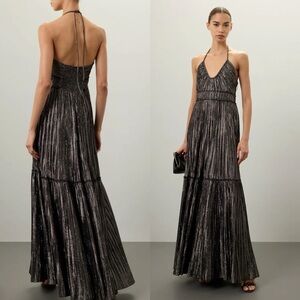 ALC Cecilia Halter Pleated Dress Gown Sz 2